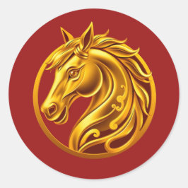 2026 Chinese Gold Horse Ronde Sticker
