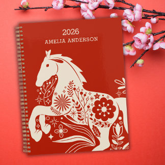 2026 Chinese New Year Of The Horse Floral Planner