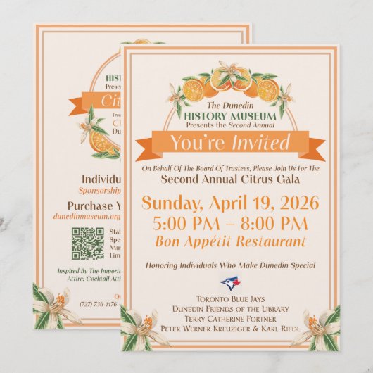 2026 Citrus Gala Invitation (Devant / Derrière)