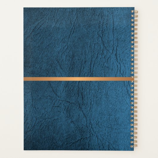 2026 Classy élégant cuir bleu or monogrammed (Dos)