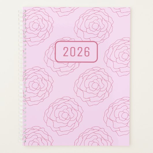 2026 Coming Up Roses: Dark Pink Roses on Pink (Devant)