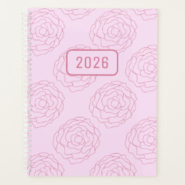 2026 Coming Up Roses: Dark Pink Roses on Pink Planner