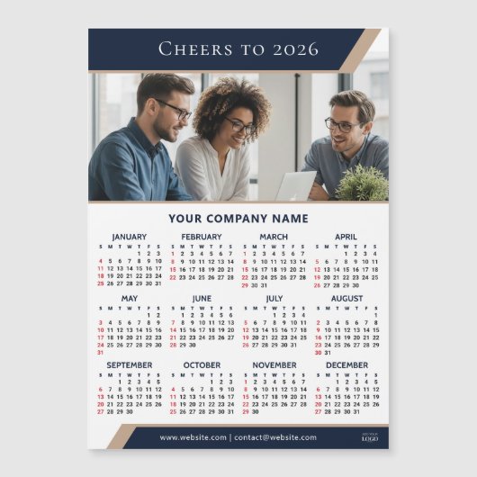 2026 Corporate Giveaway Photo Modern Fridge Magnet (Devant)