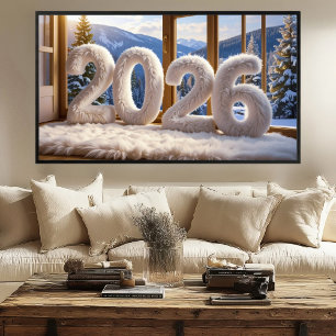 2026 Cozy Lodge Print Samsung Frame TV Kunst