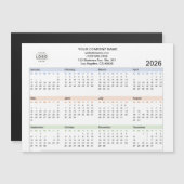 2026 Custom Company Logo Magnetische Kalender Kaar (Voorkant / Achterkant)