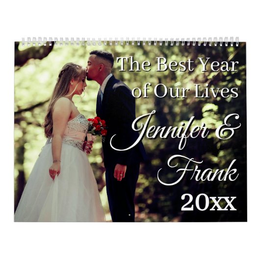 2026 Custom Mijn Trouwfoto Chic Kalender (Hoes)