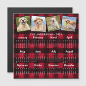 2026 Custom Pet Photo Collage Red Plaid Kalender (Voorkant / Achterkant)