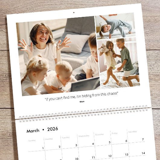 2026 Custom Photo Family Quotes & Funny Sayings Kalender