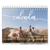 2026 Custom Wedding Photo Chic Script Kalender (Hoes)