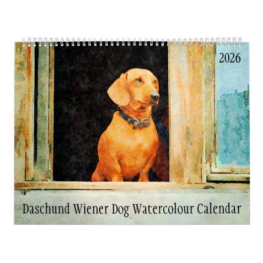 2026 Daschund Weense Hond  Kalender (Hoes)