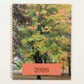 "2026" Date Autumn Maple Tree Painting  Planner (Voorkant)