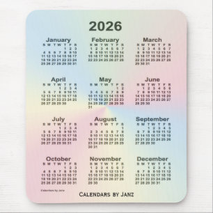 2026 de Kalender van de Wolk van de Regenboog door Muismat