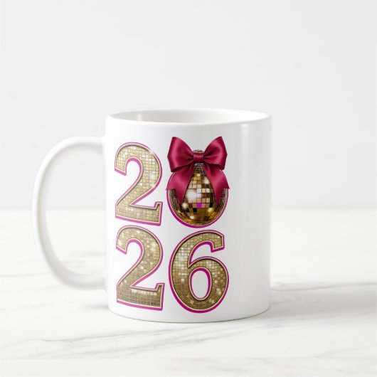 2026 Disco Ball New Year Mug (Gauche)