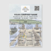 2026 Dock Water Magnet Calendar Business Logo QR (Devant)
