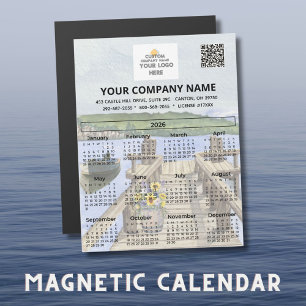 2026 Dock Water Magnet Kalender Business Logo QR