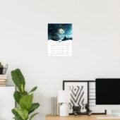 2026 Dragon Moon Fantasy Art Volle jaarkalender Poster (Thuiskantoor)