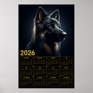 2026 Duitse Herderskalender – Krachtig Portret  Poster