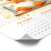 2026 Eén-pagina kalender Cute Duckling op Schommel Poster (Hoek)