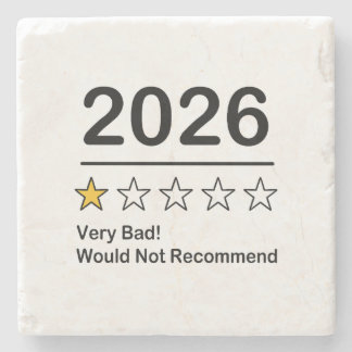 2026 één sterren beoordeling zeer slecht jaar stenen onderzetter