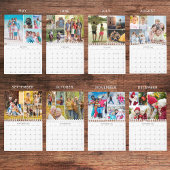 2026 Eenvoudige Aangepaste Fotocollage 4 per maand Kalender