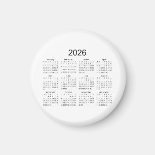2026 Eenvoudige Minimalistische Kalender Magneet