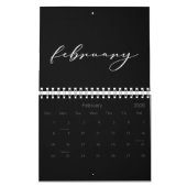 2026 Eenvoudige zwarte aangepaste minimalist Kalender (Feb 2026)
