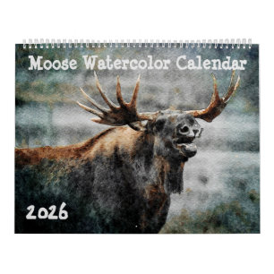 2026 Eland Waterverfschilderij Wilde Dieren Kunst Kalender