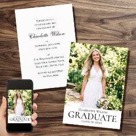 2026 Elegant Graduation Party Invitation Photo Kaart