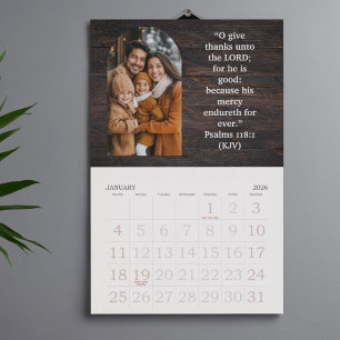 2026 Familie Zegeningen Foto's Schrift Groot Kalender