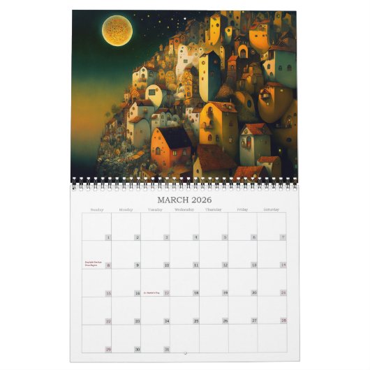 2026 Fantastic Cities Science Fiction Kalender (Mar 2026)