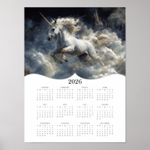 2026 Fantasy Eenhoorn Voljaar Muur Kalender Poster