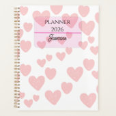 2026 Feminine Planner | Soft Pink Hearts & Elegant (Devant)