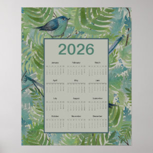 2026 Ferns Vogels Kalender Poster