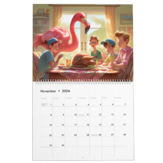 2026 Flamingo Flair Muurkalender Kalender