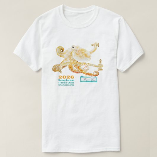 2026 Florida State Schaken Kampioenschap Licht T-s T-shirt (Design voorkant)