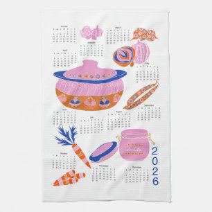 2026 Folk Art Cottagecore Casserole Kalender Theedoek
