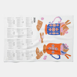 2026 Folk Art Cottagecore Hot Chocolate Kalender Theedoek