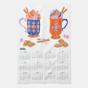 2026 Folk Art Cottagecore Hot Chocolate Kalender Theedoek