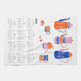 2026 Folk Art Cottagecore Koffiepauze Kalender Theedoek