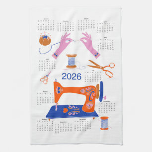 2026 Folk Art Cottagecore naaikalender Theedoek