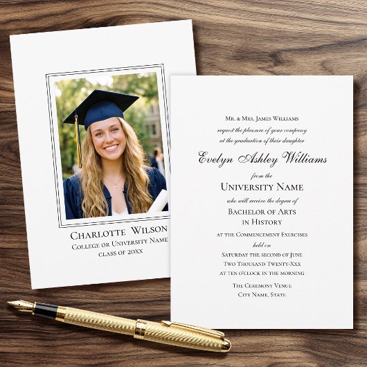 2026 Formal Commencement Invitation Photo Card