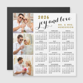2026 Fotokalender Koelkast Magnet Zwart Goud Wit