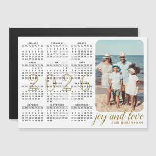 2026 Fotokalender Magneet Modern Zwart Wit Goud