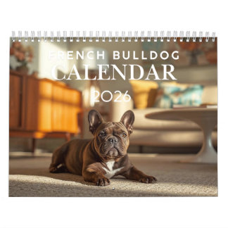 2026 French Bulldog Calendar | 12 Months Kalender