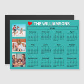 2026 Fun Colorful Calendar Photo Collage Magnet (Devant / Derrière)