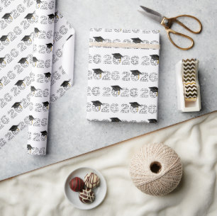 2026 Gefeliciteerd Afgestudeerd Woordwolk op Wit Cadeaupapier