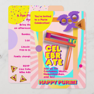 2026 Gelukkig Purim-festival voor alle leeftijden Kaart
