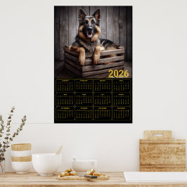 2026 German Shepherd Calendar Poster