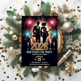 2026 Glamoureus Nieuwjaarsfeest Vuurwerk Kaart