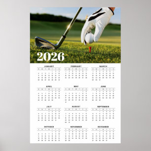 2026 Golfkalender met Tee-Off Fotografie Poster